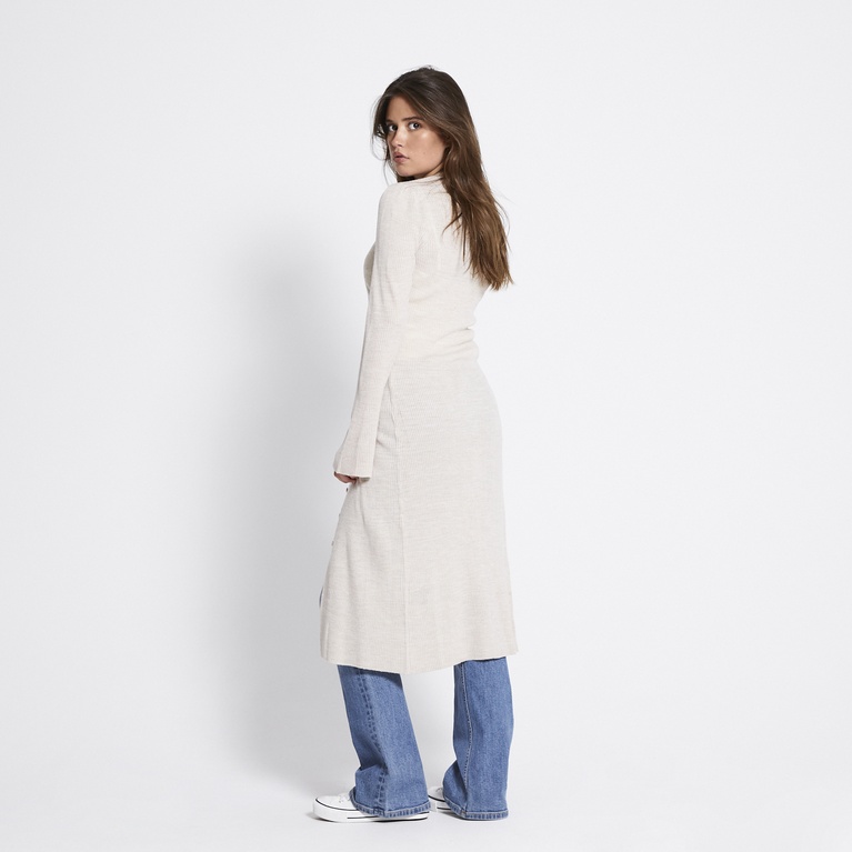 Ribbed knit cardigan dress "Mindy" Ivory